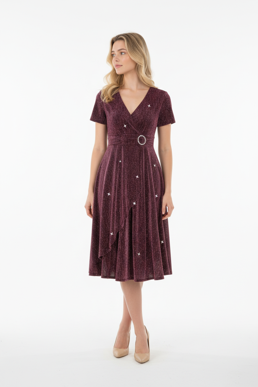 Asymmetrical Rhinestone Dress