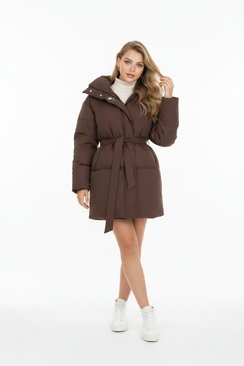 Mid-Length Slimming Hooded Jacket