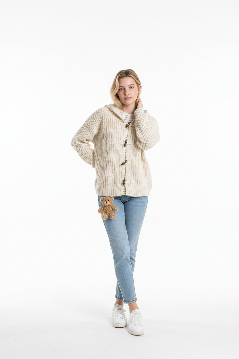 Knitted Hooded Thick Vest