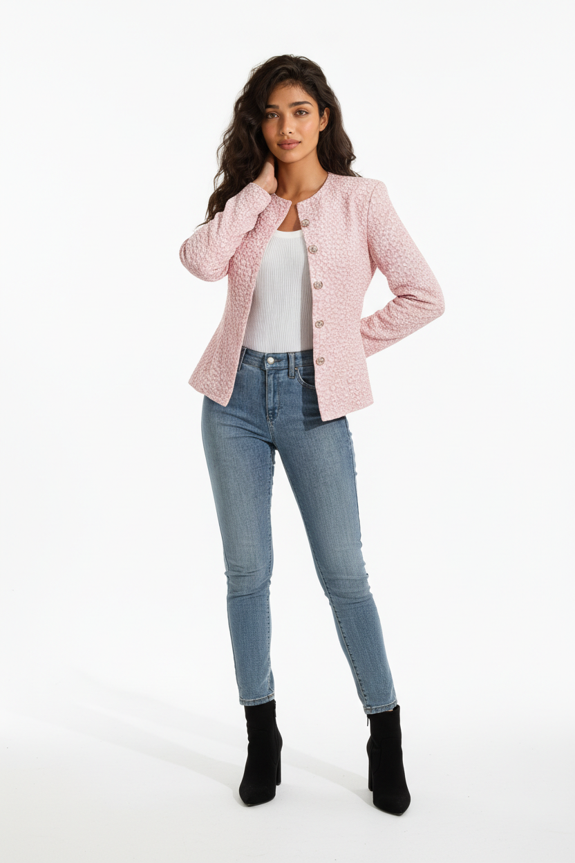 Cropped French Topcoat Pink Premium