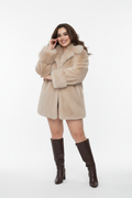Loose-Fit Apricot Coat Premium